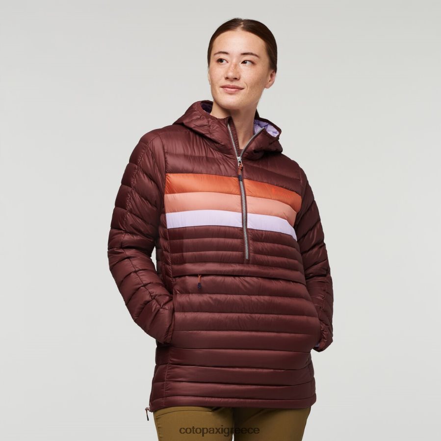 είδη ένδυσης ρίγες καστανιάς γυναίκες H8DD0B5 Cotopaxi fuego πουλόβερ με κουκούλα